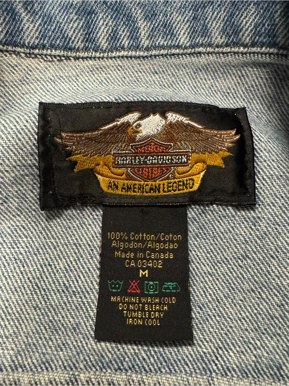 Harley-Davidson Light Blue Denim Jacket with Back Patch